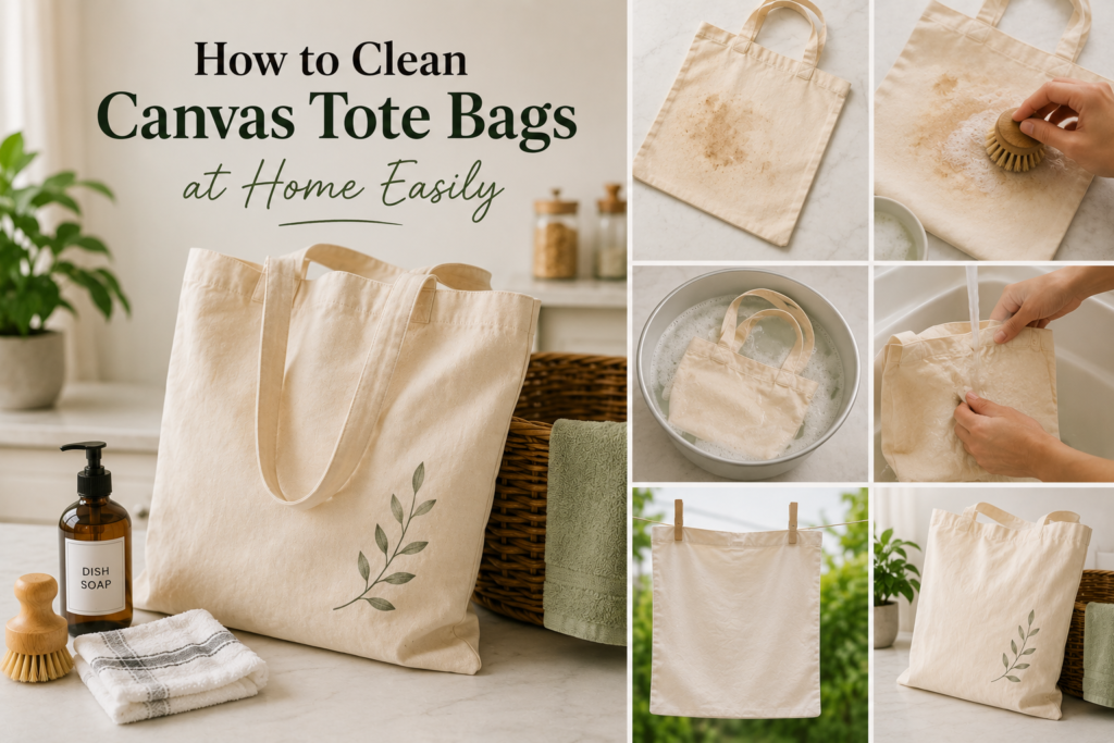 clean canvas tote bags at home lifestyle setup