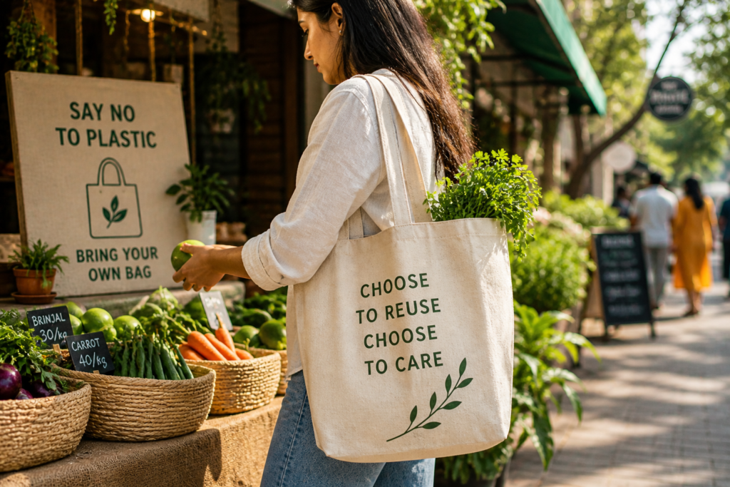 eco friendly tote bags india reusable cotton tote bag outdoor