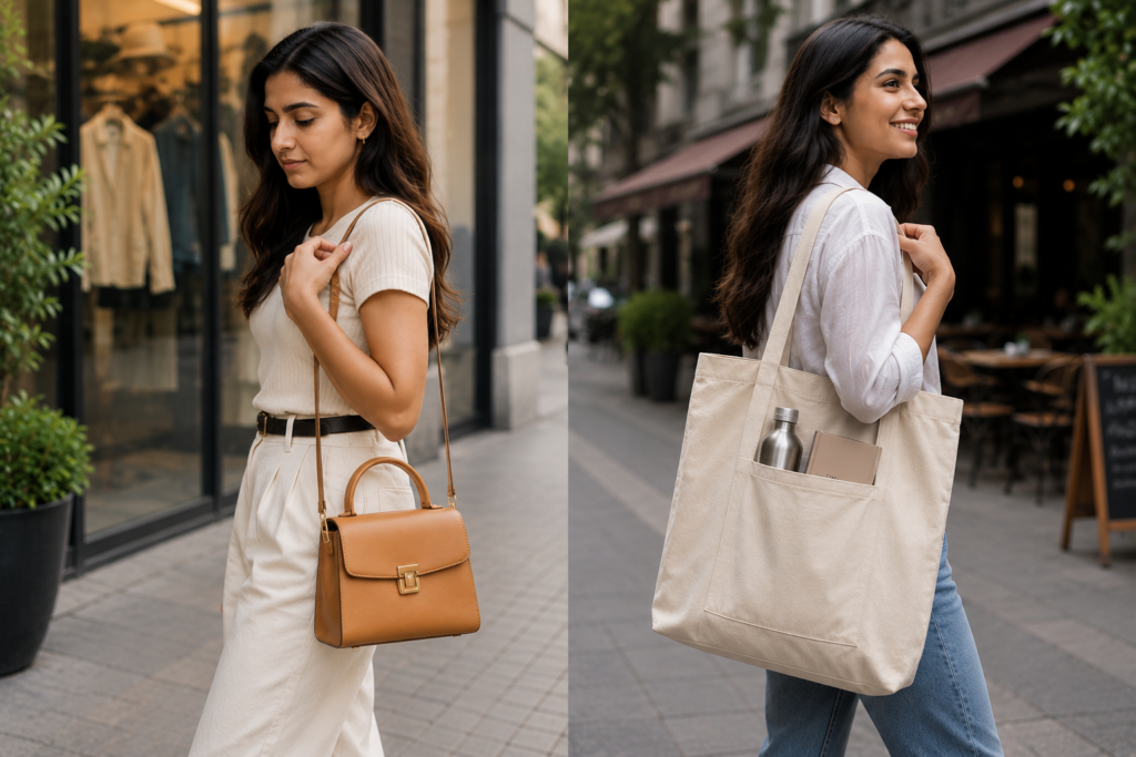 women replacing handbags with tote bags modern lifestyle